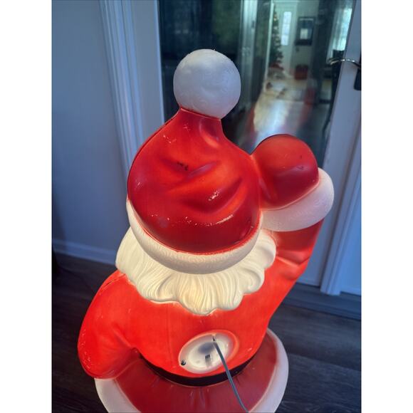 Blow Mold General Foam 41” Waving Santa w/ Red Gloves Christmas Made in USA - Picture 9 of 13